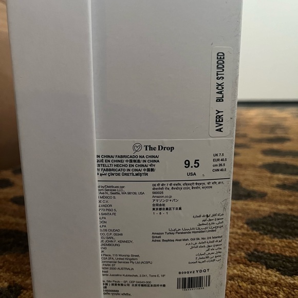 Amazon The Drop Avery Square Toe Two Strap High Heeled Sandal Size 9.5 - Picture 4 of 14